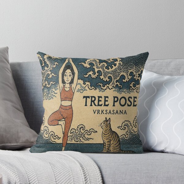 Item preview, Whiskers of Balance! Vrikshasana – Tree Pose Anime Art designed and sold by dawnlotus.