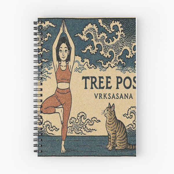 Item preview, Whiskers of Balance! Vrikshasana – Tree Pose Anime Art designed and sold by dawnlotus.