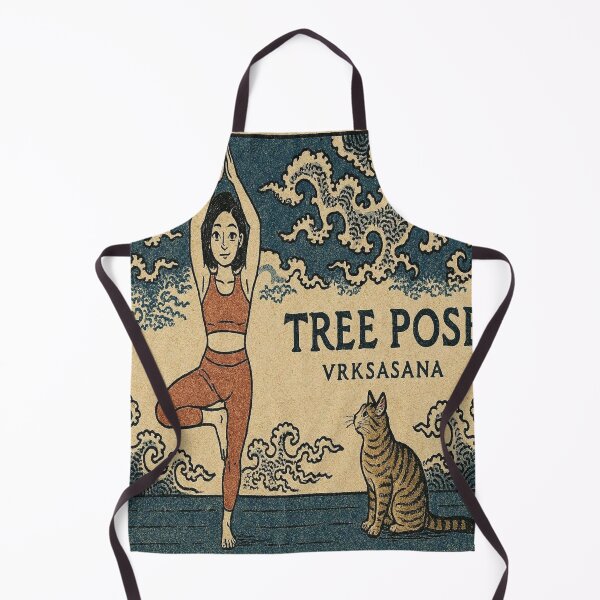 Item preview, Whiskers of Balance! Vrikshasana – Tree Pose Anime Art designed and sold by dawnlotus.