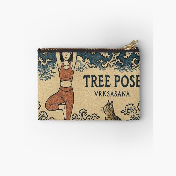 Item preview, Whiskers of Balance! Vrikshasana – Tree Pose Anime Art designed and sold by dawnlotus.