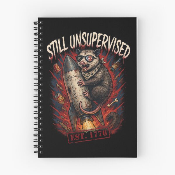 Item preview, Still Unsupervised Trash Possum Rocket Patriotic Tee v1 designed and sold by DarylWelsh2024.