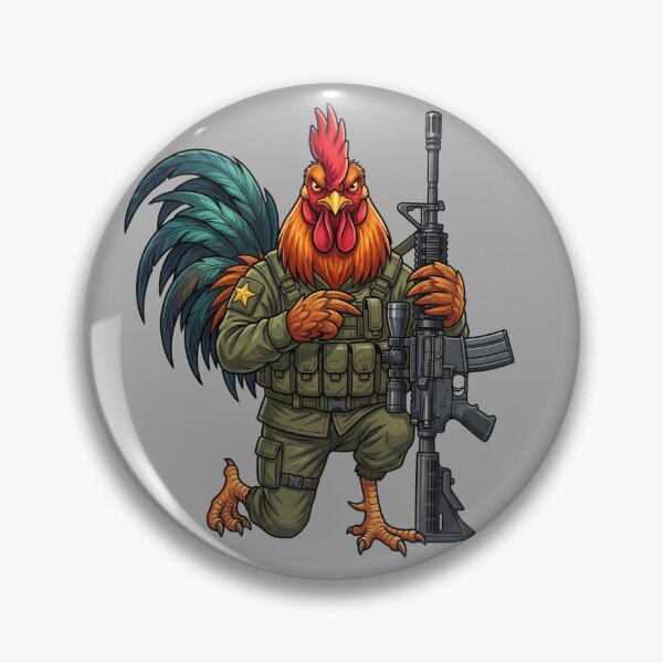 Item preview, Badass Kneeling Rooster Soldier Tactical Combat Chicken Scout designed and sold by BreezifyDesignStudio.