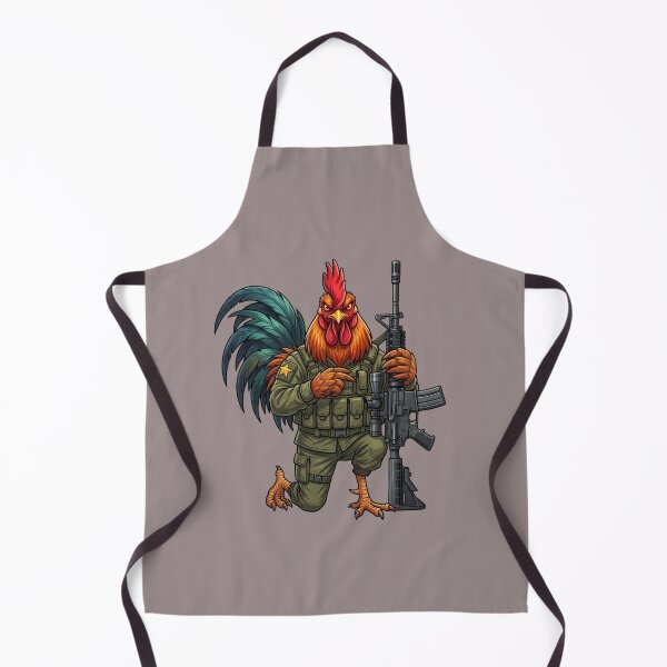 Item preview, Badass Kneeling Rooster Soldier Tactical Combat Chicken Scout designed and sold by BreezifyDesignStudio.