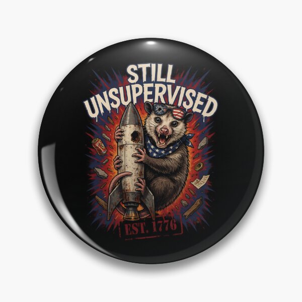 Item preview, Still Unsupervised Trash Possum Rocket Patriotic Tee v3 designed and sold by DarylWelsh2024.