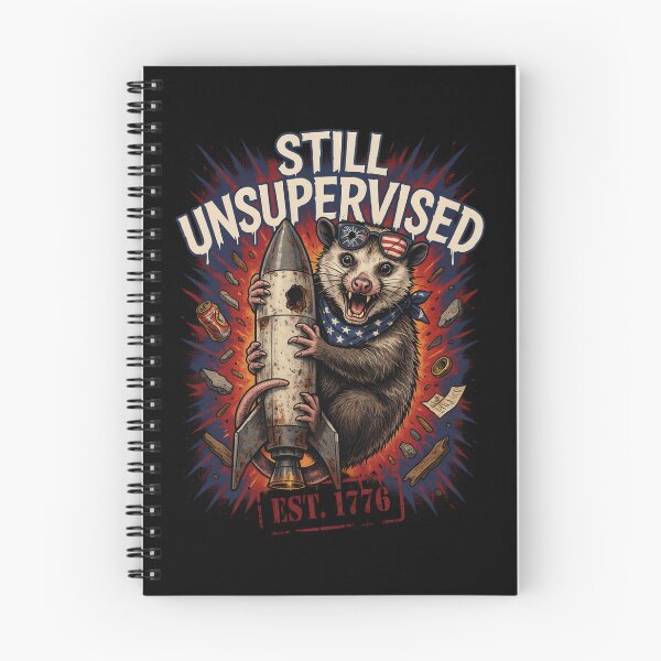 Item preview, Still Unsupervised Trash Possum Rocket Patriotic Tee v3 designed and sold by DarylWelsh2024.