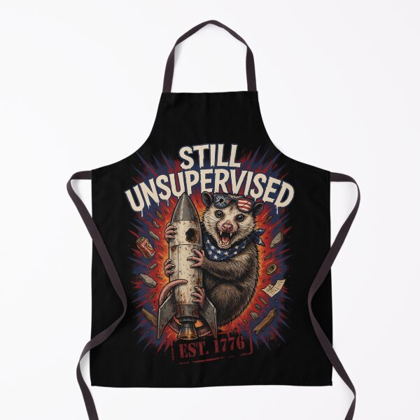 Item preview, Still Unsupervised Trash Possum Rocket Patriotic Tee v3 designed and sold by DarylWelsh2024.