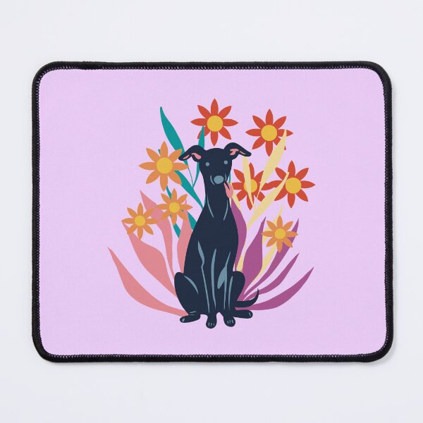 Item preview, Black Floral Italian Greyhound designed and sold by IvysCreativityHouse.