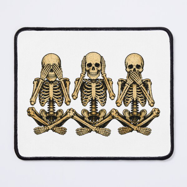 Item preview, Vintage See No Evil Hear No Evil Speak No Evil Skeletons | Retro Halloween Illustration designed and sold by Rewind Society.