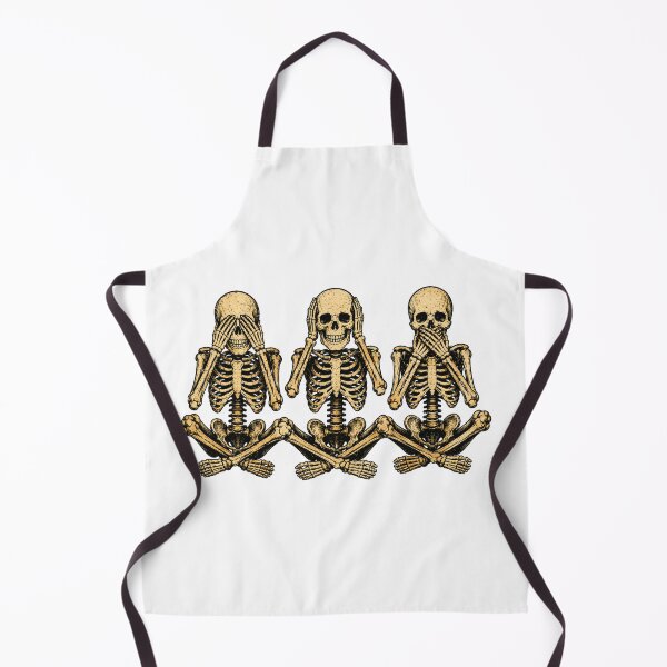 Item preview, Vintage See No Evil Hear No Evil Speak No Evil Skeletons | Retro Halloween Illustration designed and sold by Rewind Society.