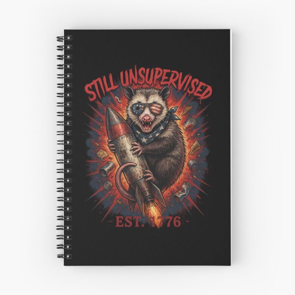 Item preview, Still Unsupervised Trash Possum Rocket Patriotic Tee v4 designed and sold by DarylWelsh2024.