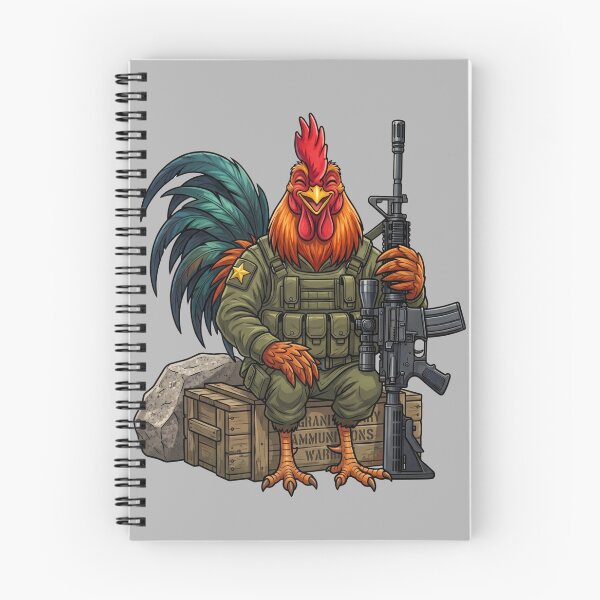 Item preview, Badass Rooster Soldier Sitting on Ammo Crate Military Humor designed and sold by BreezifyDesignStudio.