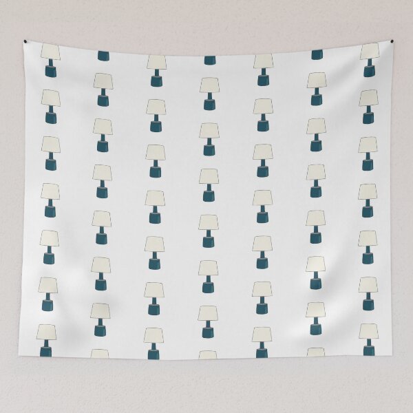 Aperçu de l'œuvre Lampe minimaliste en céramique bleue style milieu du siècle créée et vendue par KaleChub.