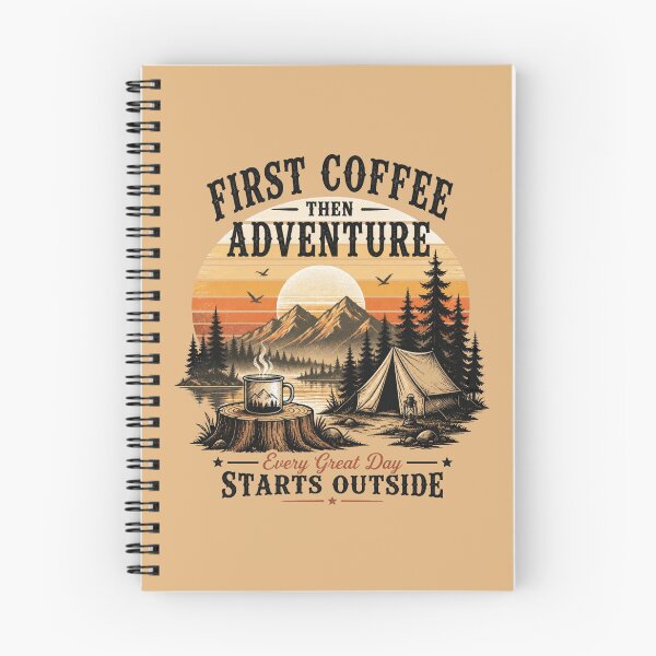 Item preview, First Coffee then Adventure Vintage Camping designed and sold by Cavalier-org.