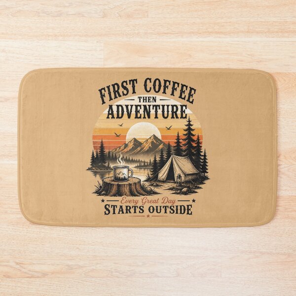 Item preview, First Coffee then Adventure Vintage Camping designed and sold by Cavalier-org.
