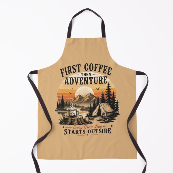 Item preview, First Coffee then Adventure Vintage Camping designed and sold by Cavalier-org.