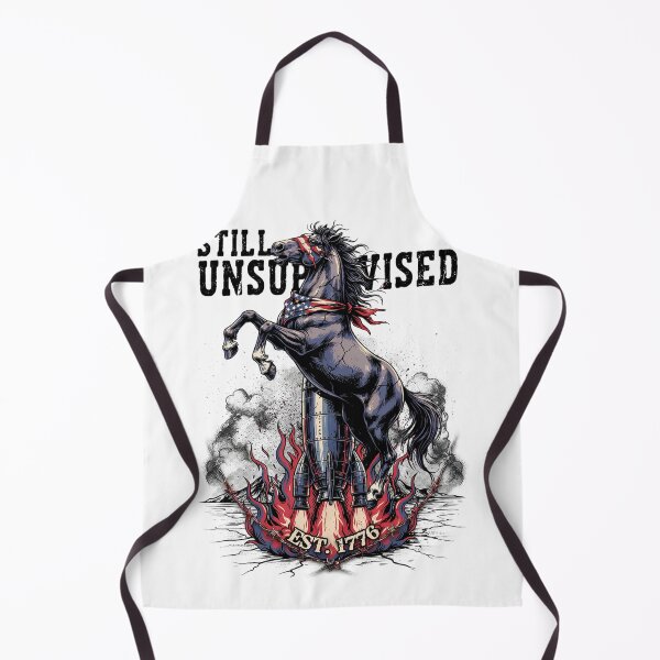 Item preview, Still Unsupervised Flag Face Horse Rocket Rider Tee v3 designed and sold by DarylWelsh2024.