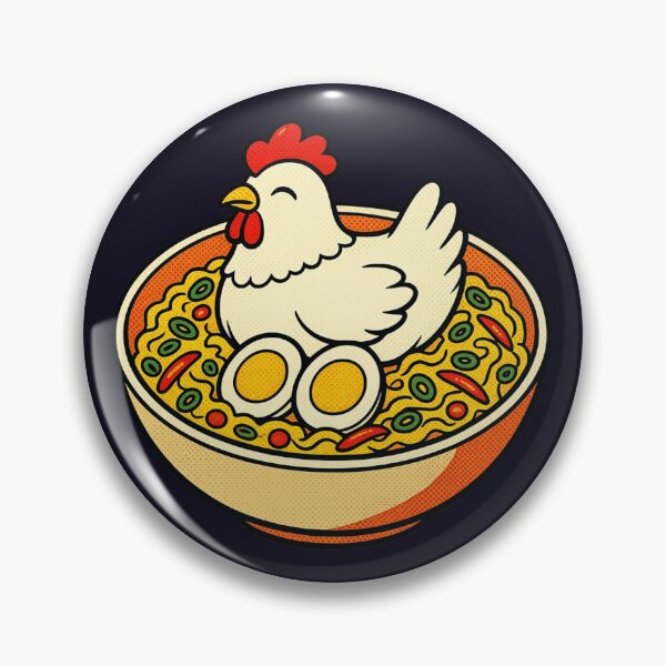 Item preview, Cute Chicken Ramen | Kawaii Noodle Bowl with Egg | Funny Food Illustration designed and sold by Eathusiast.