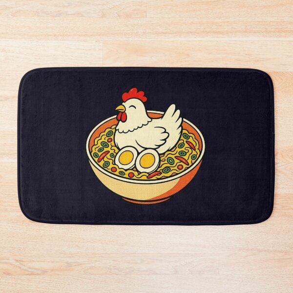 Item preview, Cute Chicken Ramen | Kawaii Noodle Bowl with Egg | Funny Food Illustration designed and sold by Eathusiast.