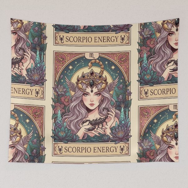 Item preview, Scorpio Energy Anime Goddess | Mystic Zodiac Astrology Art Print designed and sold by RSDigitalPrintDesign.