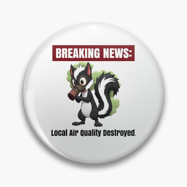 Item preview, Breaking News: Skunk with Gas Mask | Funny Cartoon designed and sold by WonderWaresGifts.