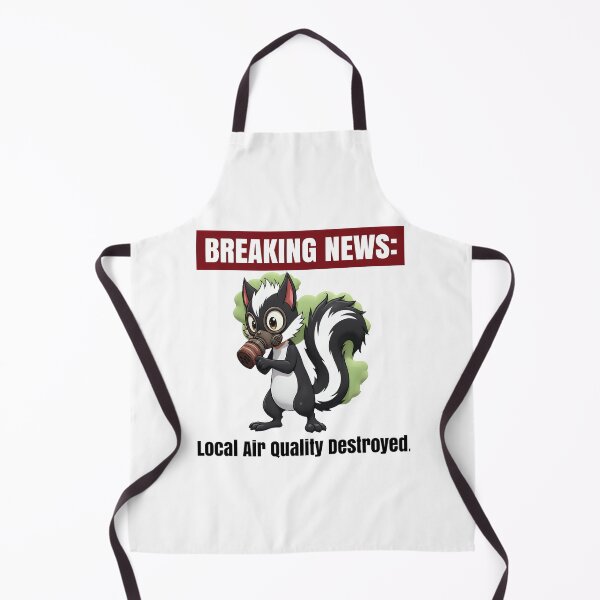 Item preview, Breaking News: Skunk with Gas Mask | Funny Cartoon designed and sold by WonderWaresGifts.