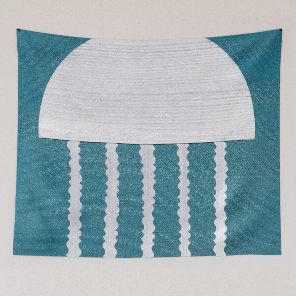 Item preview, Minimalist White Jellyfish on Blue designed and sold by Kristy Carpenter.