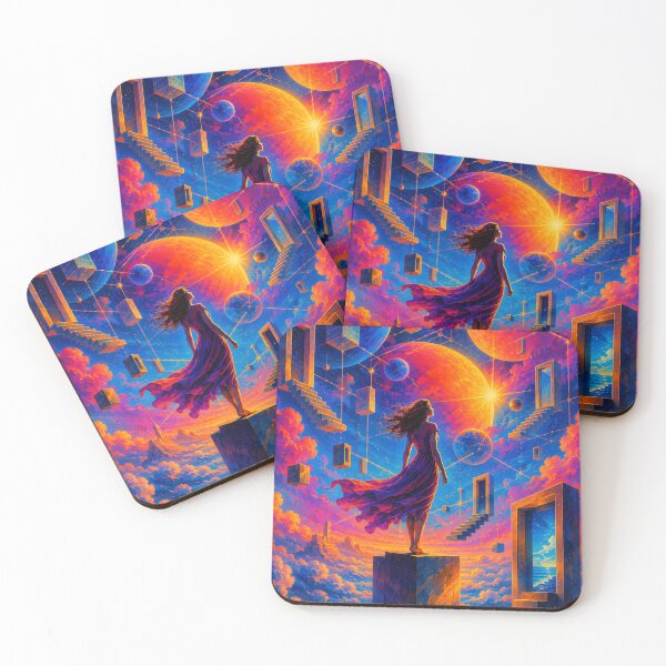 Item preview, Neon Cosmos – Surreal Fantasy Portal Poster designed and sold by bauschberts.