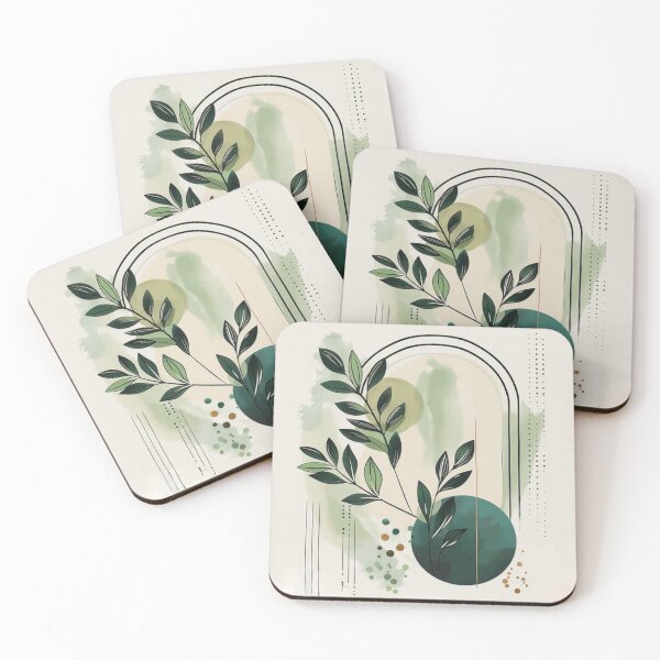 Item preview, Boho Botanical Arch Leaves Green Art designed and sold by NNCollection.