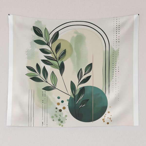 Item preview, Boho Botanical Arch Leaves Green Art designed and sold by NNCollection.
