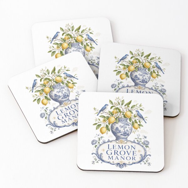 Item preview, Lemon Grove Manor | Blue Chinoiserie Lemon Tree Cottagecore Vintage Botanical designed and sold by Fernhaven.