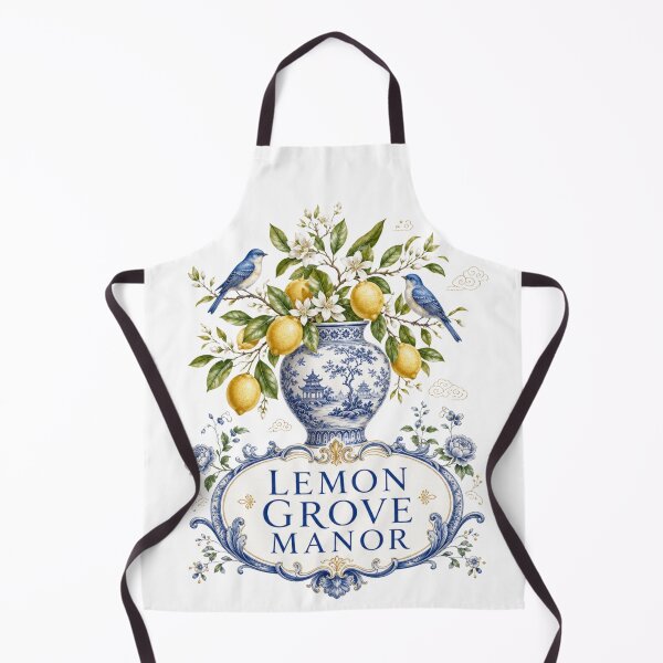 Item preview, Lemon Grove Manor | Blue Chinoiserie Lemon Tree Cottagecore Vintage Botanical designed and sold by Fernhaven.
