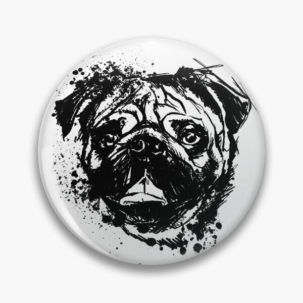 Item preview, Pug Ink Portrait Illustration designed and sold by Inkversed.
