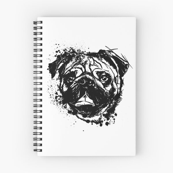Artikelvorschau, Mops-Tintenporträt-Illustration entworfen und verkauft von Inkversed.