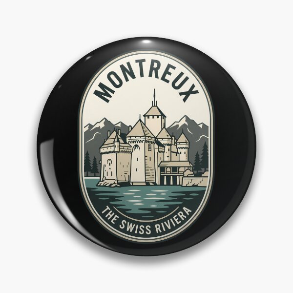 Item preview, Montreux Swiss Riviera Vintage Travel Emblem Castle designed and sold by k3rstman1.