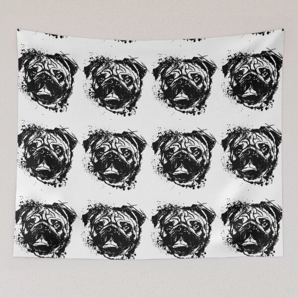 Item preview, Pug Ink Portrait Illustration designed and sold by Inkversed.