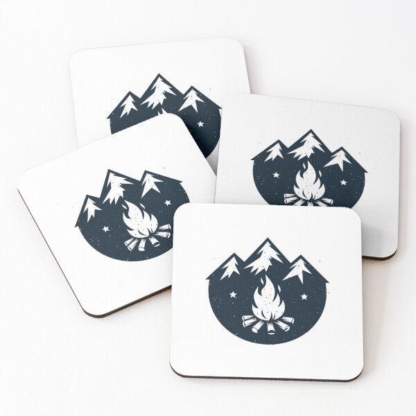 Item preview, Retro Mountain Hiking Badge Campfire designed and sold by Everyday Motif.