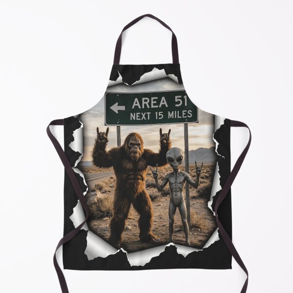 Item preview, Funny Bigfoot And Alien Area 51 Sign Picture designed and sold by legendaryskins.