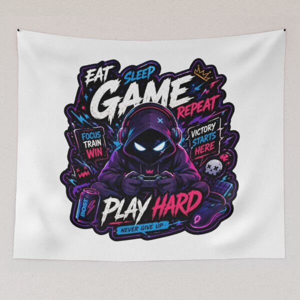 Item preview, Play Hard Gaming Sticker | Neon Gamer Streetwear Graphic Design designed and sold by Stylestickers55.