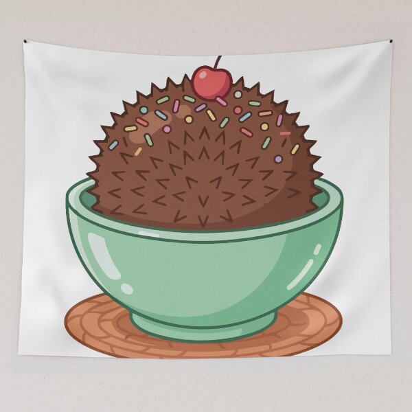 Item preview, Funny Hedgehog Mint Green Ice Cream Bowl Art designed and sold by Arc2020.