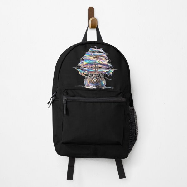 Item preview, Holographic Pirate Ship - Ship with Rainbow Sails & Skulls designed and sold by RAYBIL.