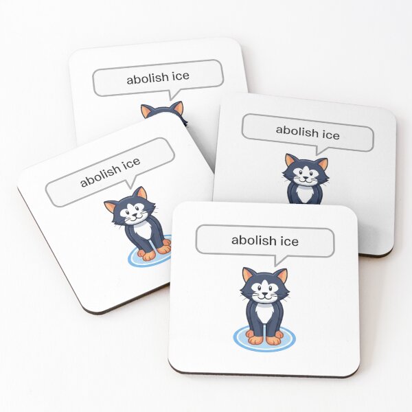 Item preview, Abolish ICE Cute Protest Cat – Minimalist Political Cartoon Cat Graphic for Social Justice Supporters designed and sold by Charonde.
