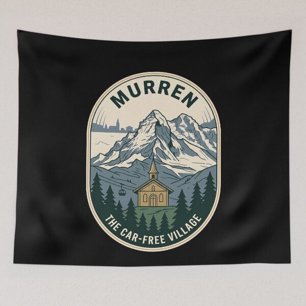 Item preview, Murren Switzerland Car Free Village Vintage Travel Emblem designed and sold by k3rstman1.