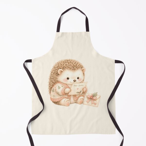 Item preview, Cute Christmas Hedgehog Writing to Santa | Cozy Pastel Holiday Animal Art designed and sold by looplandger.