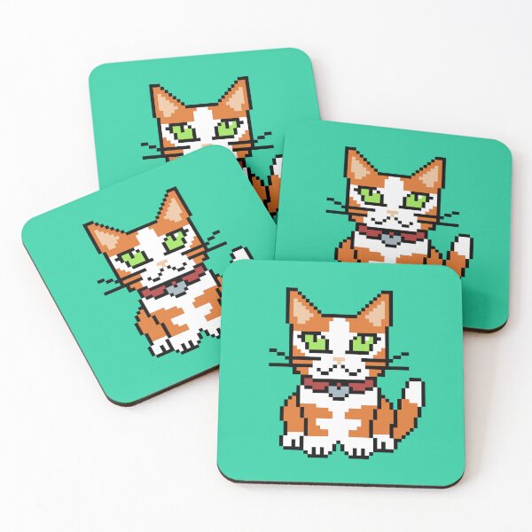 Item preview, Cute Pixel Art Orange And White Cat | Retro 8-Bit Pixel Art designed and sold by OpenTabsDesigns.