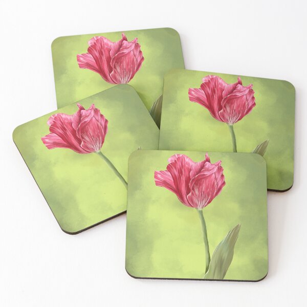 Item preview, large single red tulip wall art digital painting designed and sold by NoemiMarozsan.