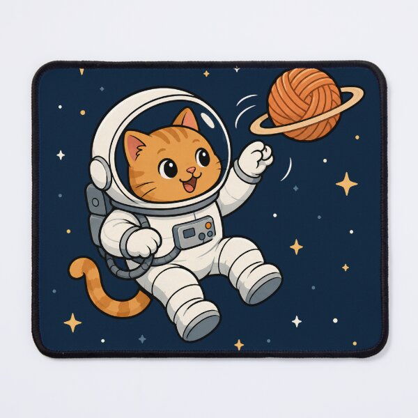 Item preview, Cute Astronaut Cat Floating in Space designed and sold by littlemooonart.