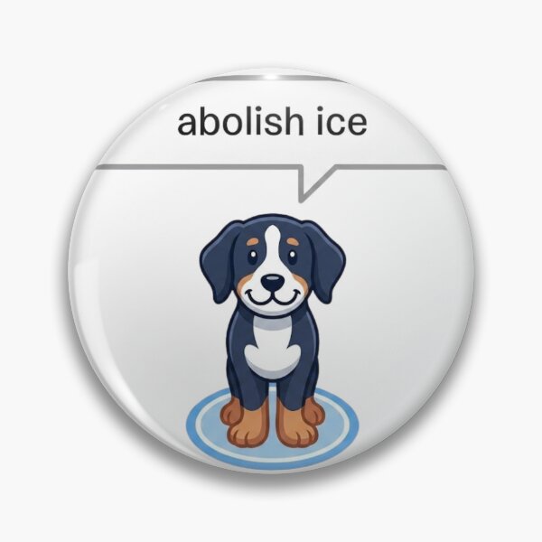 Item preview, Abolish ICE Cute Protest Dog – Minimalist Political Puppy Cartoon Graphic for Animal Lovers designed and sold by Charonde.