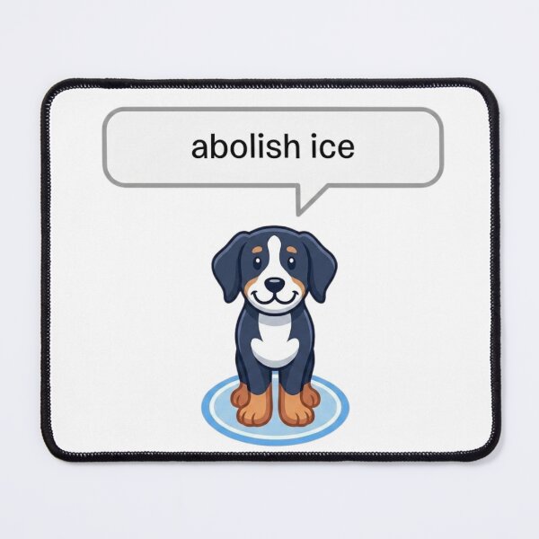 Item preview, Abolish ICE Cute Protest Dog – Minimalist Political Puppy Cartoon Graphic for Animal Lovers designed and sold by Charonde.