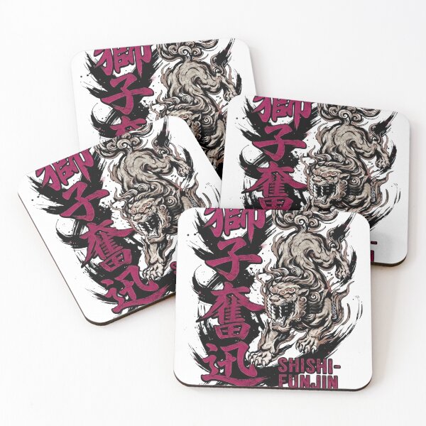 Item preview, Shishi-Funjin Japanese Kanji Lion Samurai Vibe designed and sold by Jun-spirit-Arts.