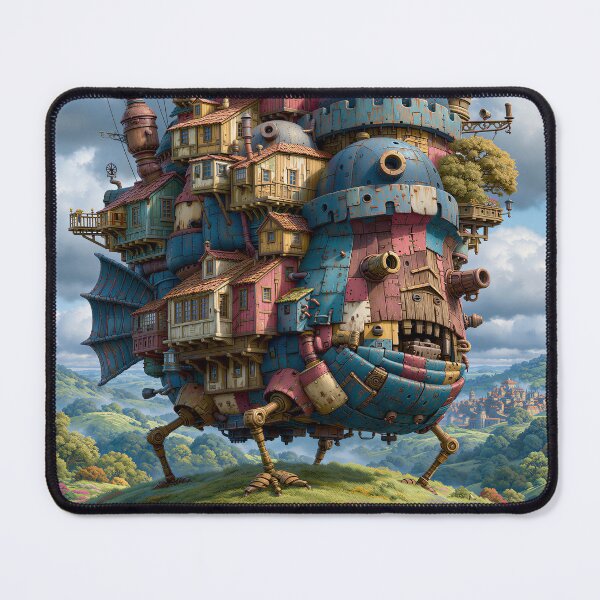 Item preview, Walking Castle on Mechanical Legs – Whimsical Steampunk Fantasy Art Print designed and sold by Verademacedoart.